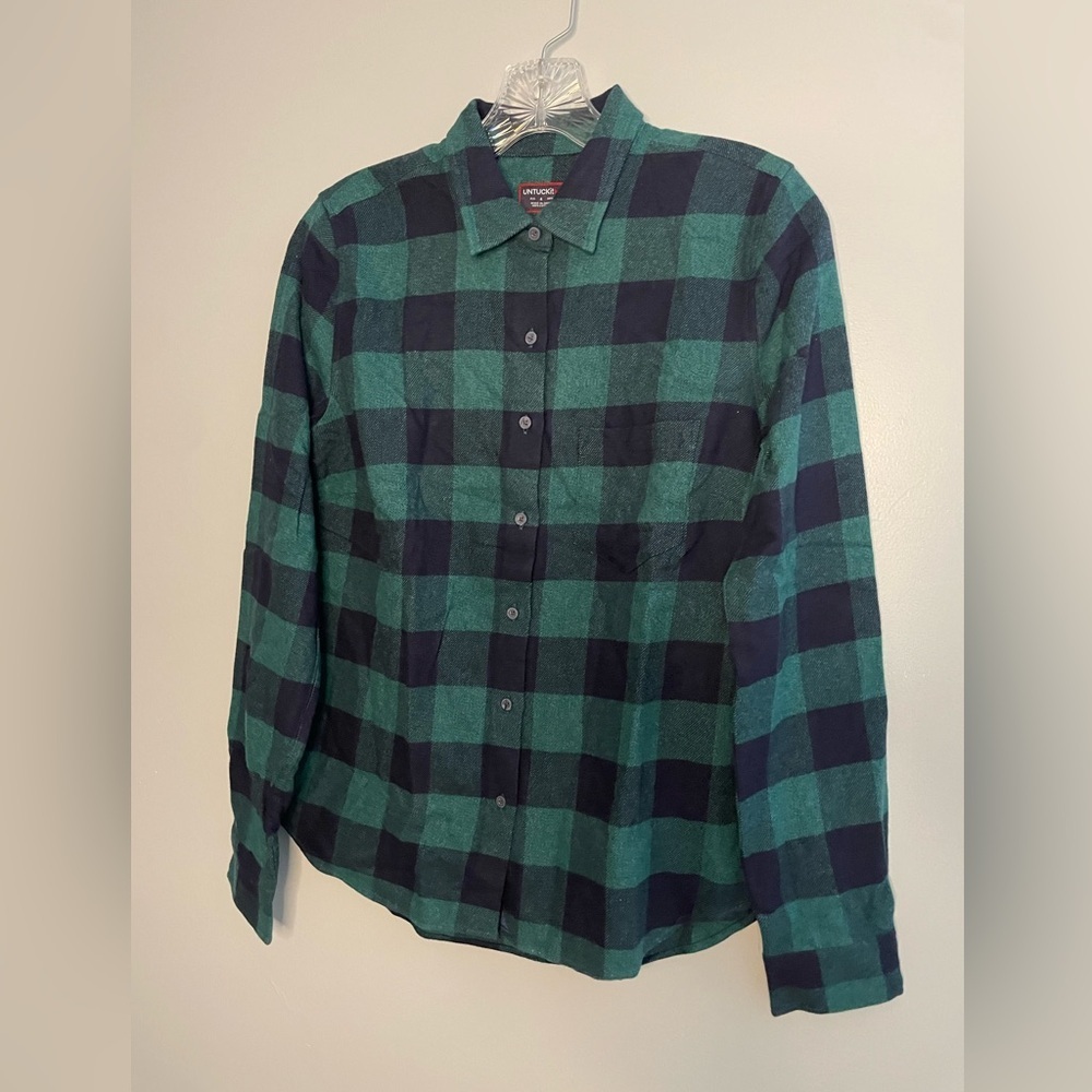 UNTUCKit Women’s Secoli Long Sleeve Plaid Flannel Button Down Shirt Size 4 NWOT - Picture 7 of 16
